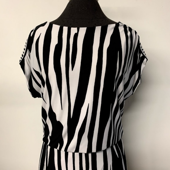 Cache Black and White Zebra Print Dress - Picture 2 of 8